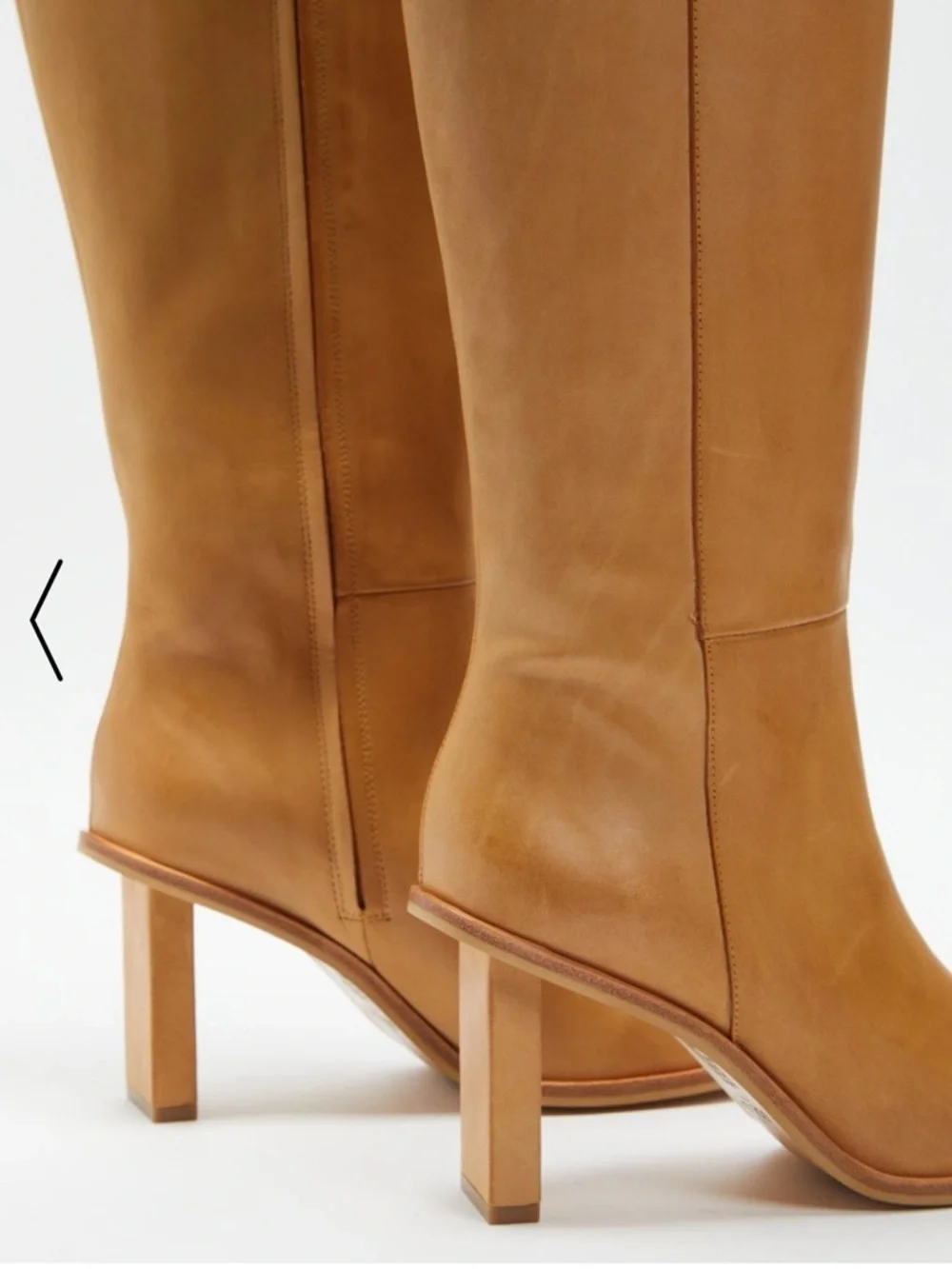 Sol Sana Eon Knee High Boots Tan Leather heels shoes Revolve 40 9